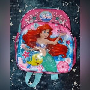 Disney Pink and Teal Accessory The Little Mermaid Small Backpack 12" x 10"